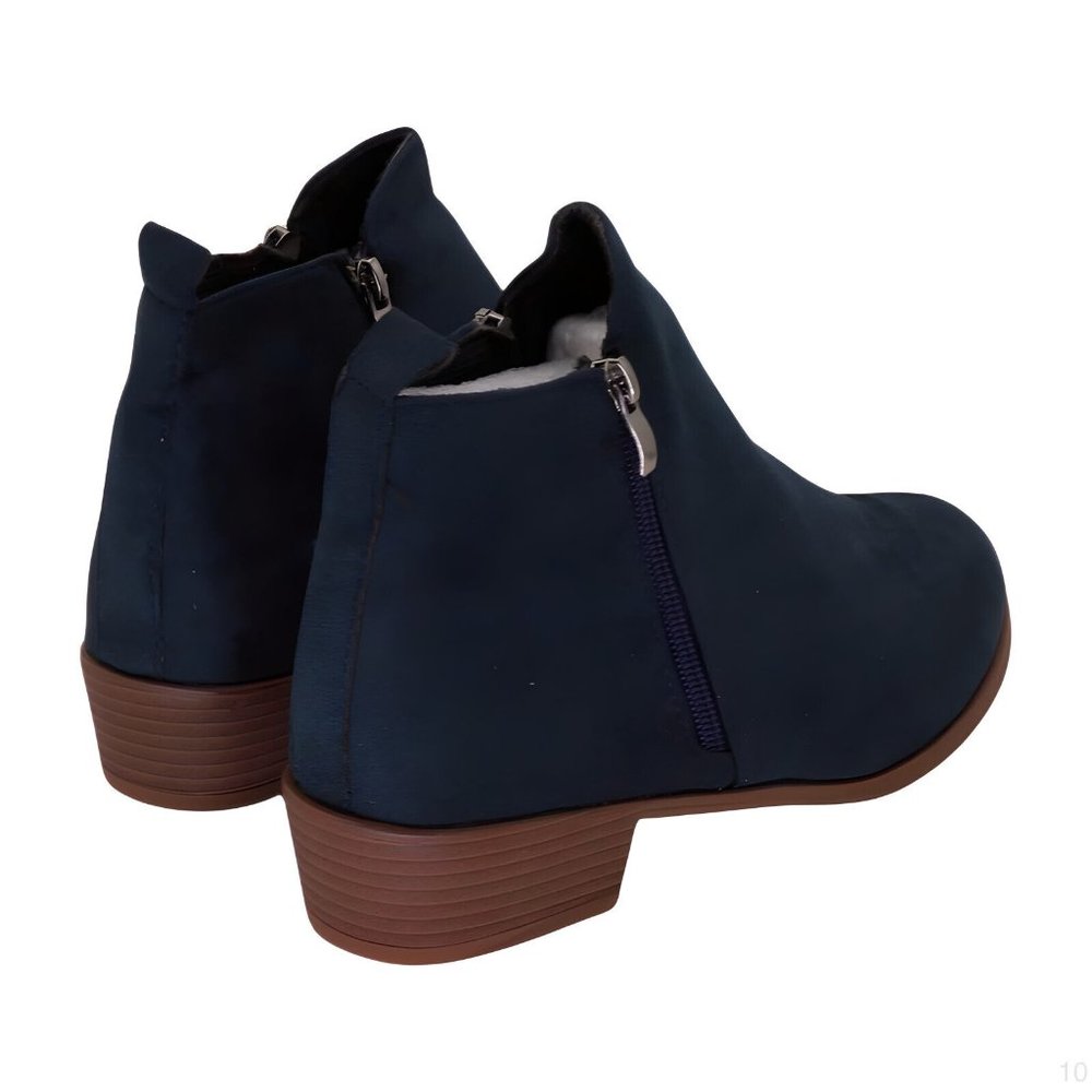 R.Z. Blue Matte Leather Bootie Womens Shoes, Blue, Size 9 - Picture 2 of 5